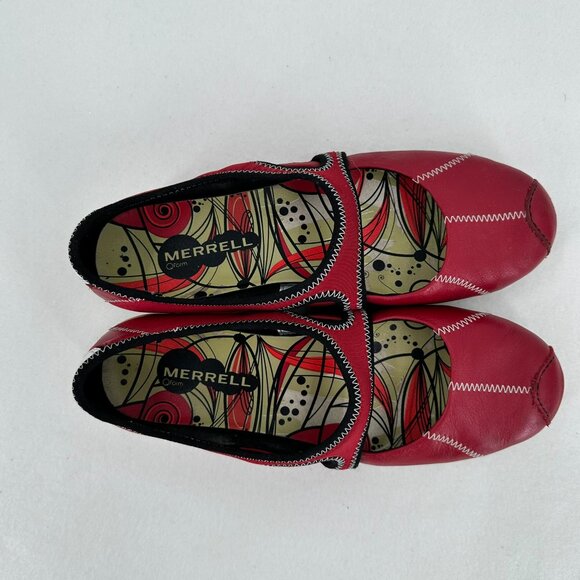Merrell Women's Red Leather Mary Jane Shoes US Size 7, Performance Foot ware - Picture 6 of 9